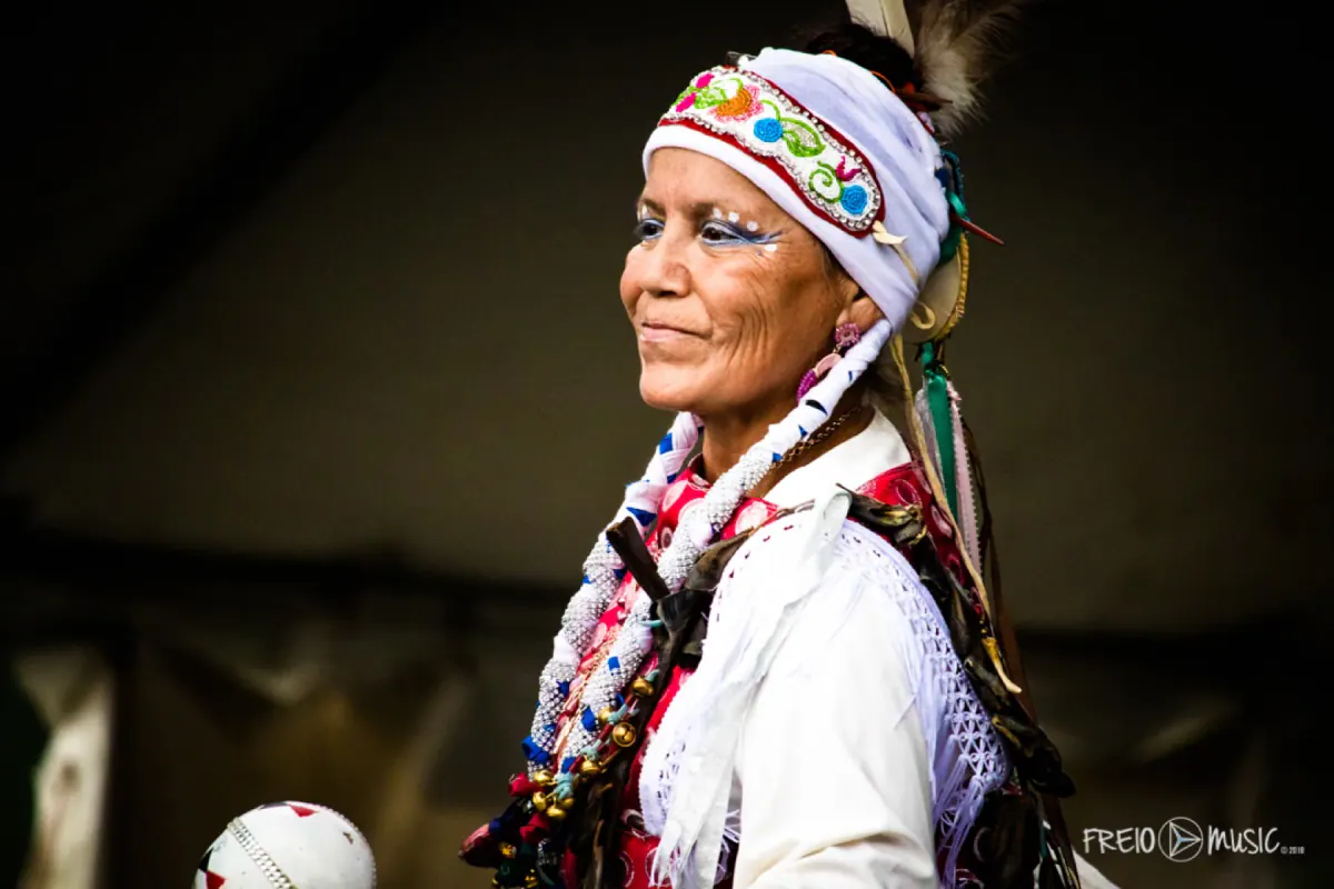 Festival portrait in vivid traditional dress